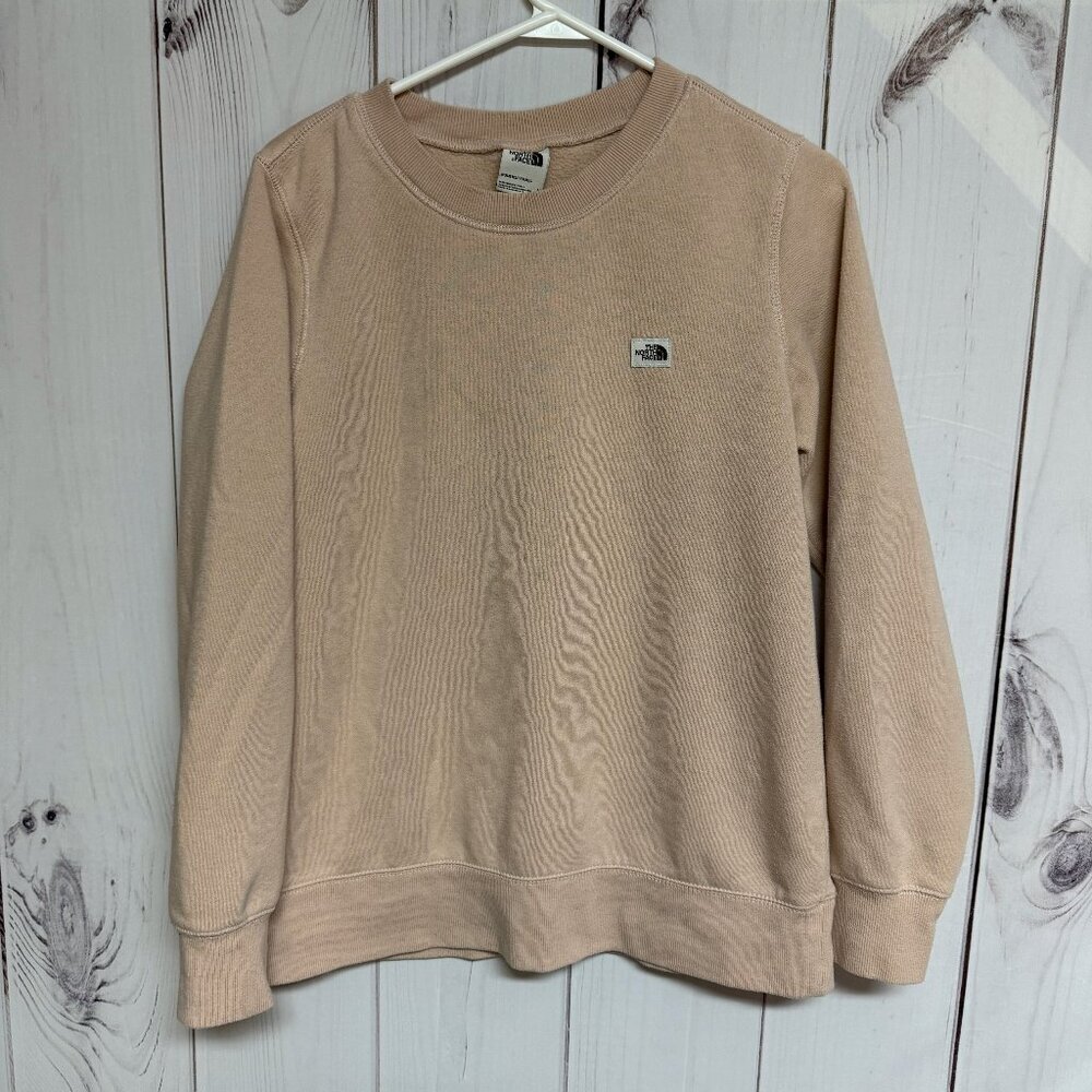 The North Face‎ Womens Heritage Patch Crew Sweatshirt M Pink Fleece GUC